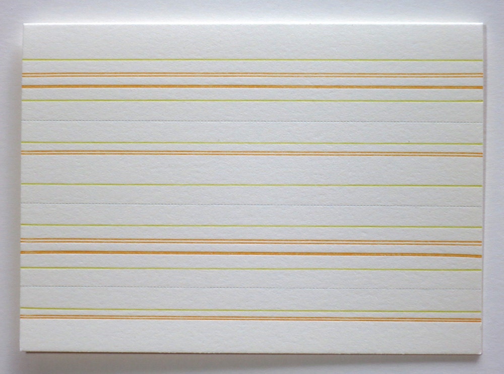 Blank Yellow Rule letterpress printed notecard