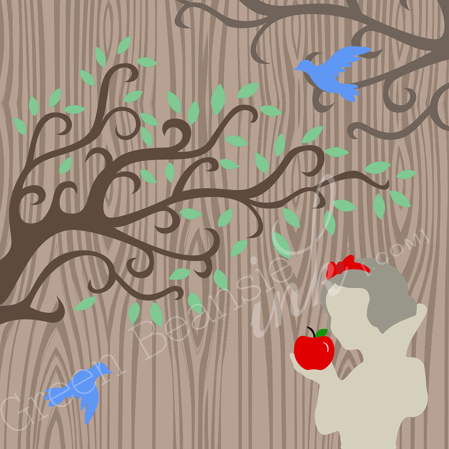 PRINCESS in the FOREST Printable Party Backdrop (you print) Il_570xn