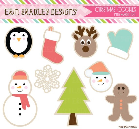 Christmas Cookies Holiday Clipart Clip Art Personal & Commercial Use Il_570xn
