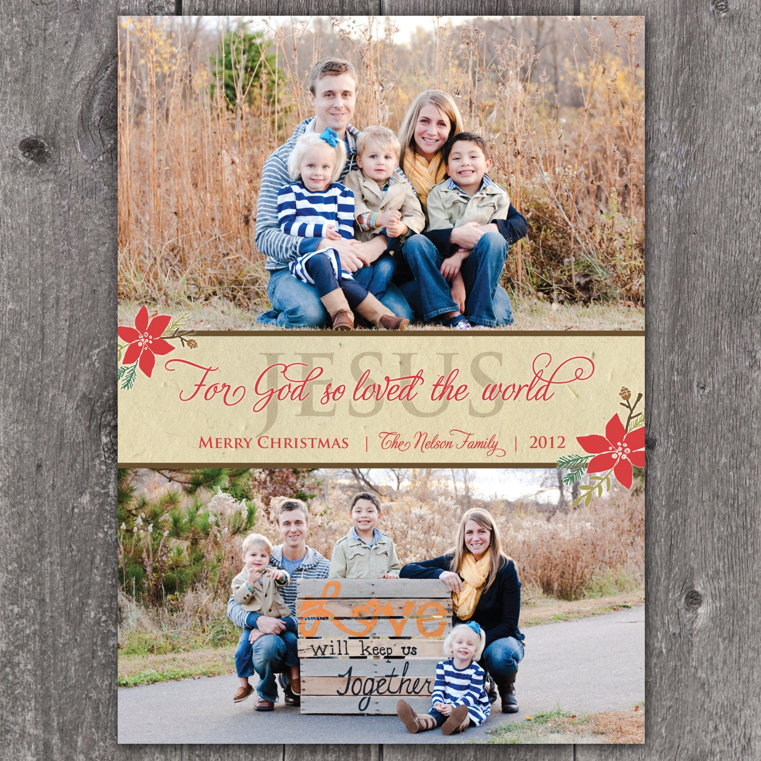 God So Loved - DIGITAL Custom Christmas Holiday Photo Card Il_570xn