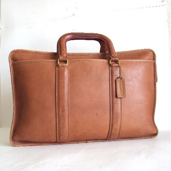 Classic COACH Leather Briefcase Laptop Bag by pascalvintage