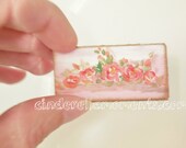 Pink  Dollhouse Painting Shabby Chic Roses Hand Painted 1/12 Scale