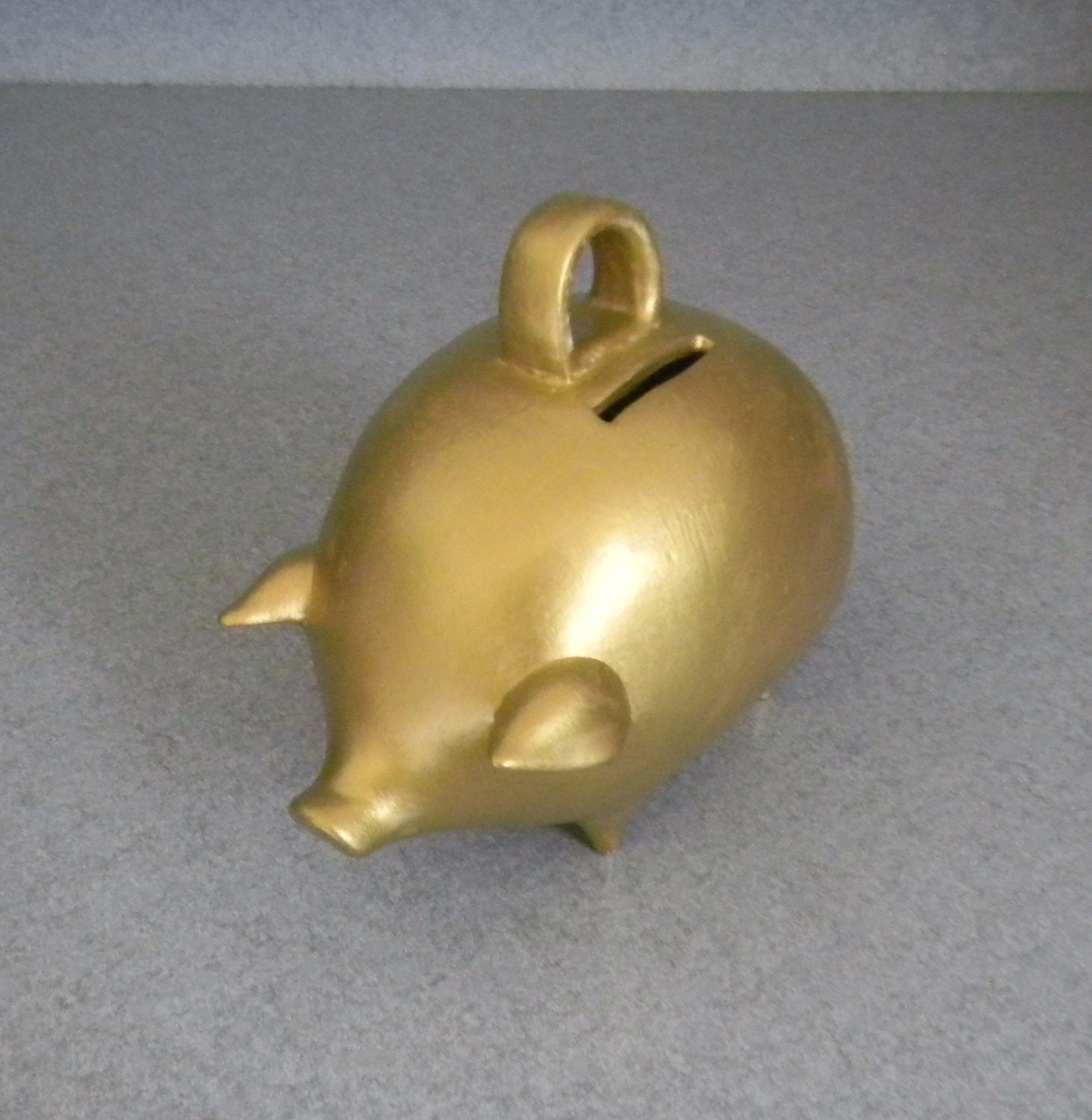 The Golden PIG Piggy bank Vintage Ceramic Piggy Bank  Ready to Ship