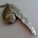 Antique Silver Feather Locket Necklace