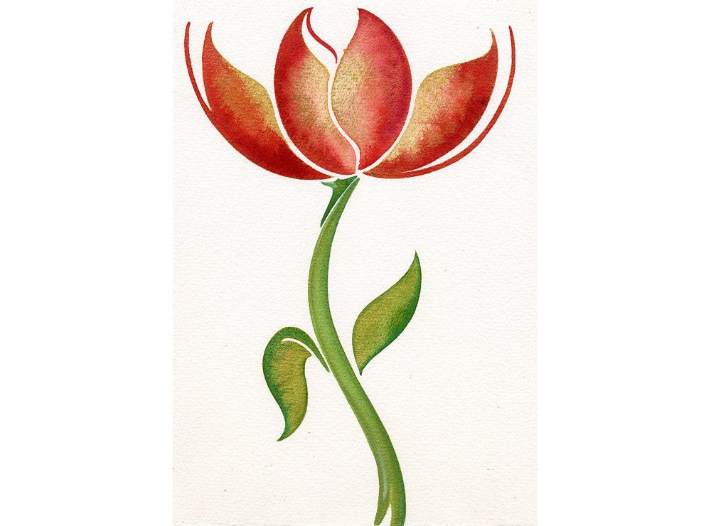 Usrayaman (Reaching For Sun) - 16 by 20 inch Fine Art Print of Original Watercolor Painting
