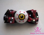 Swarovski Rhinestone Bling Eyeball Hair Bow
