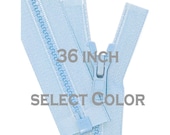 36 inch Vislon Jacket Zipper YKK 5 Molded Plastic Medium Weight - Separating - Select Color