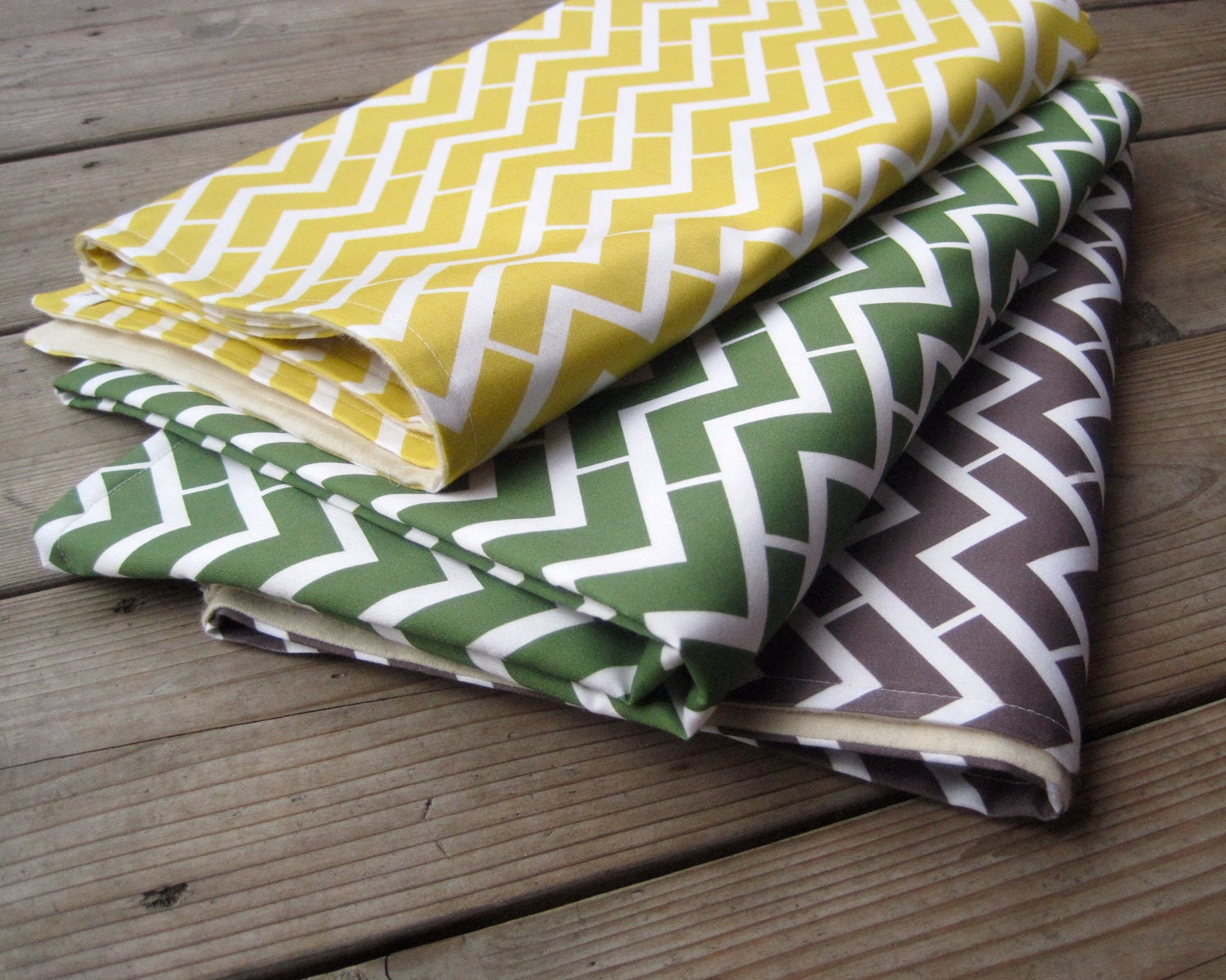 Geometric Organic Baby Blanket - Chevron and Organic Flannel Double Blanket - For Eco Friendly Modern Kids (Exclusive to SewnNatural)
