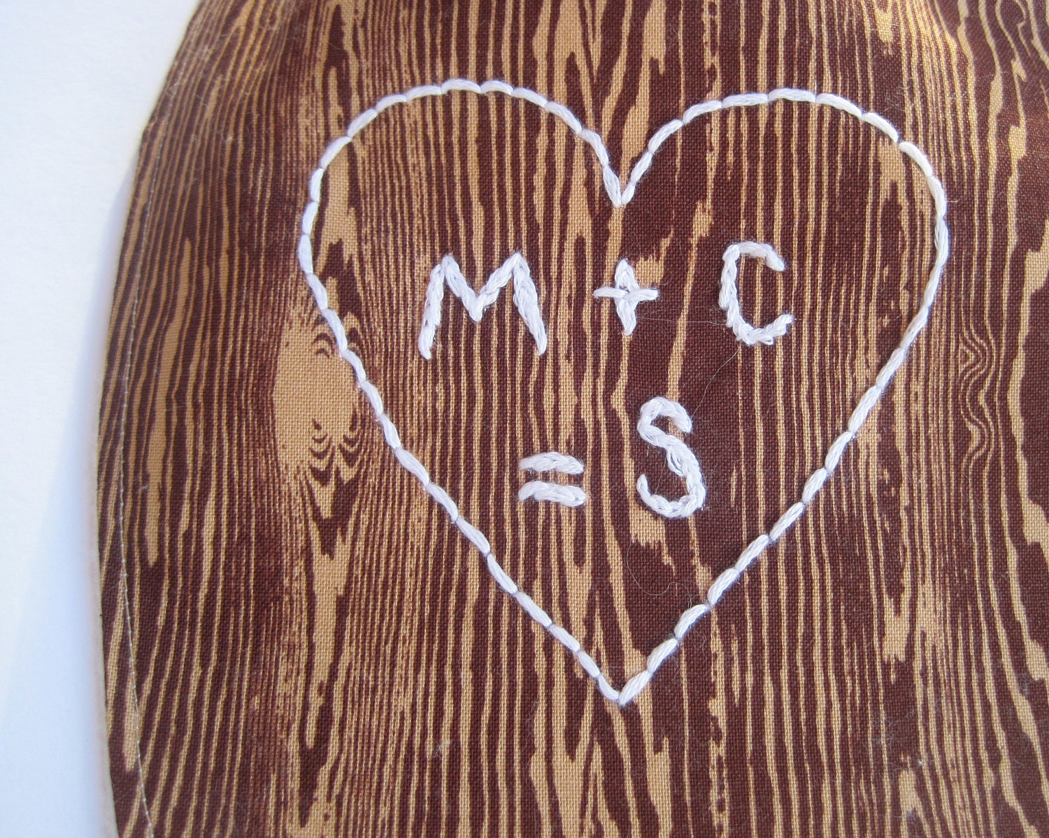 AS SEEN In the Huffington Post The Family Tree Bib - Personalized Organic Baby Bib - Hand Embroidered Initials - Brown Woodgrain