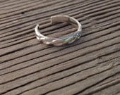 Toe ring sterling silver jewelry basket weave pattern adjustable
