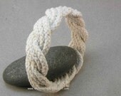 2 part white cotton turks head knot rope bracelet  2797