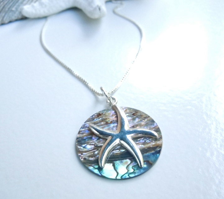Starfish & Abalone Disc Necklace