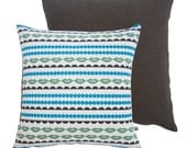 Lips - Screenprinted cushion in Blue