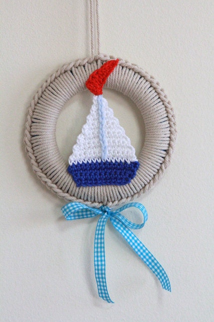 Sail Crochet Ornament / wall hanging/ for your room decor