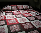 REDUCED- Window Pane Queen/King Quilt 95 x 105