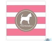 Striped Dog Silhouette Coasters You Design