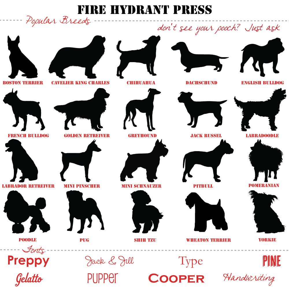 Dog Silhouette Print Personalized 5 x 7