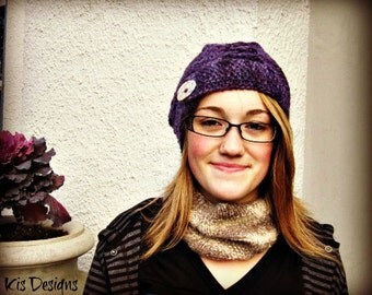 Pattern for Knitted Slouch Hat on two needles