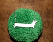 Sausage dog necklace. Dachshund. Short legged. Sterling silver. Handmade. Contemporary design.