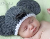 Elephant Baby Hat 3 to 6 months Ready To Ship