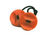 Ponytail Hair Accessory -  Vintage Buttons Tangerine Color