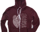 Unisex Anatomical HEART Fleece Zip Hoody in Truffle - American apparel XS S M L XL