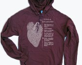 Unisex - Anatomical HEART  - Flex Fleece Pullover Classic Hoody Sweatshirt - Truffle - American apparel sizes xs s m l xl