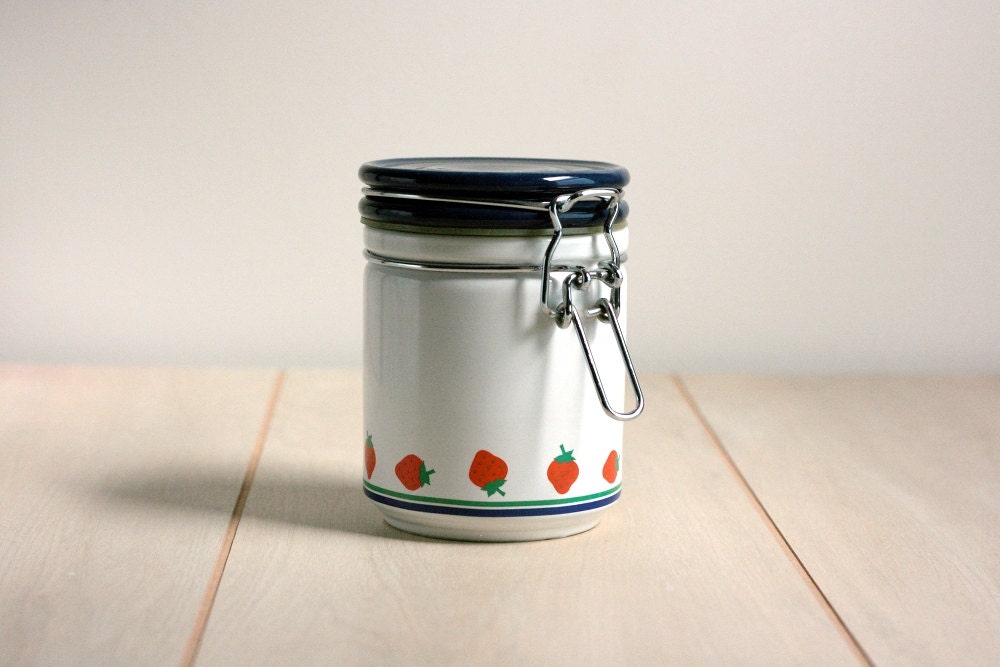 Vintage Strawberry Canister