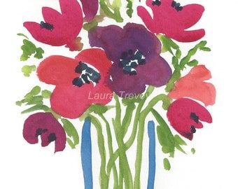 Colorful Bouquet Original Watercolor Painting