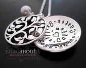 Personalized Family Tree Jewelry - Hand Stamped Mommy Necklace - Sterling Silver - Family Tree - In My Family Tree