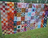 Machine Quilted Scrappy Quilt - Twin or Double