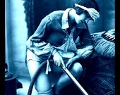 Vintage Boudoir Photograph Art Print: Hoovering
