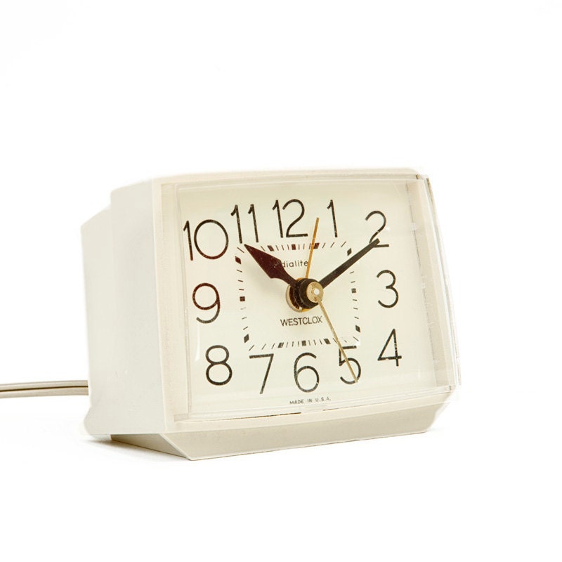 Vintage Cream Westclox Alarm Clock