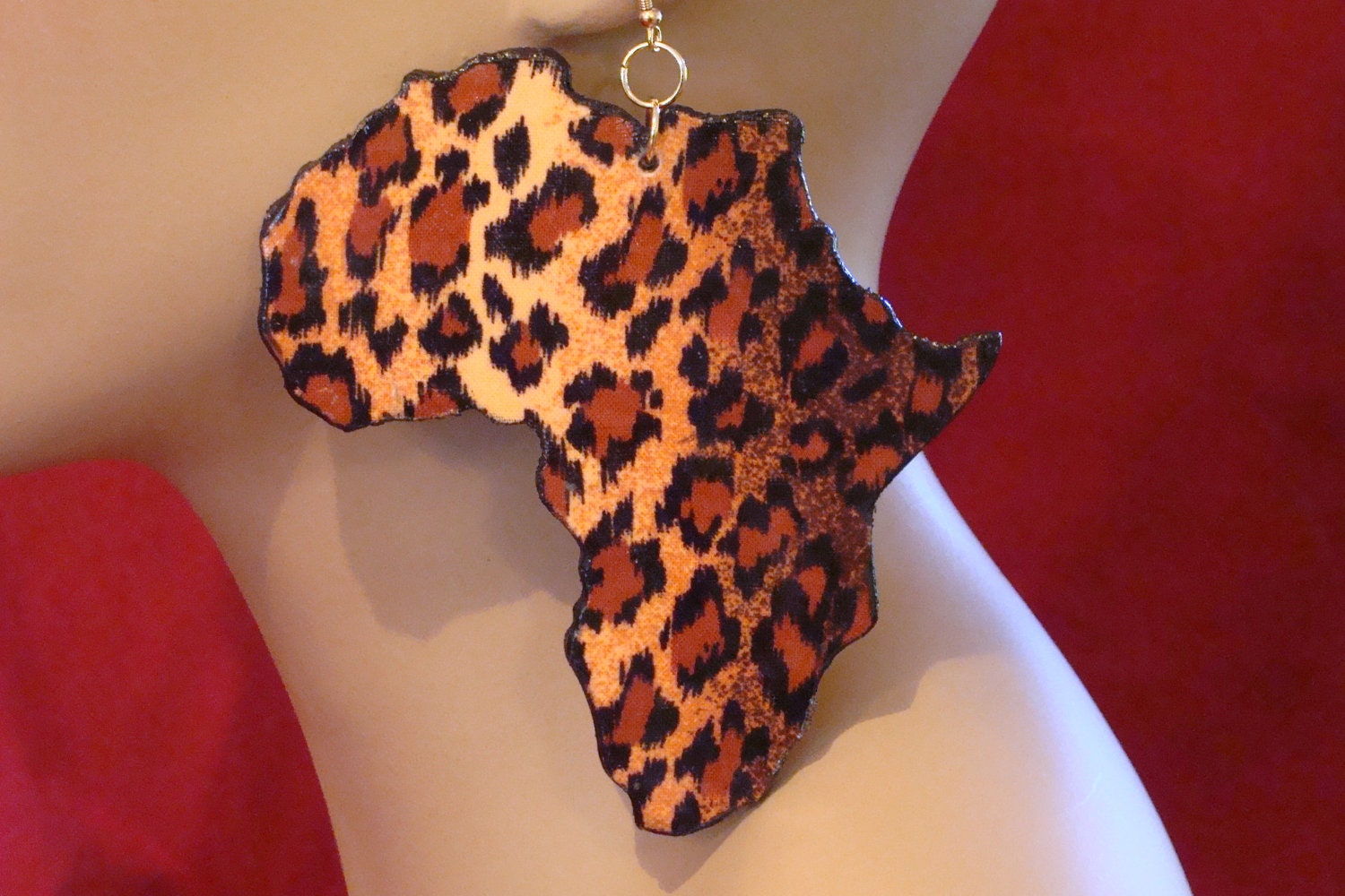 Animal Print Africa Shaped Earrings with Variations