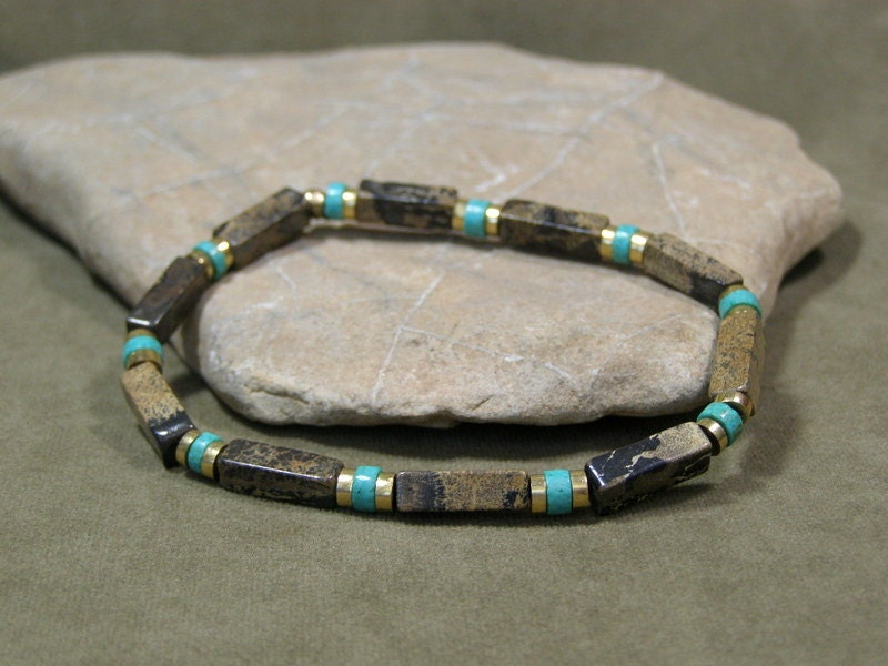 Mens Bracelet Turquoise Bracelet Mans By Stoneweardesigns 5123