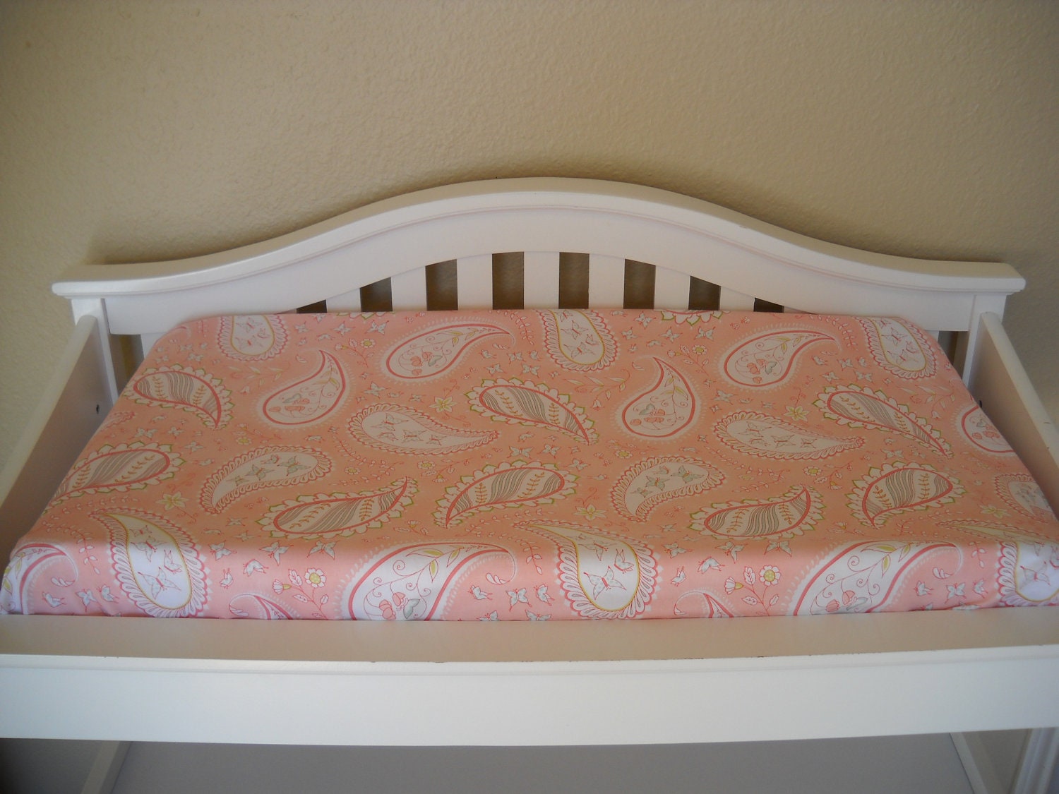 Changing Pad Cover - Ready to Ship - Butterflies Paisley  by Cottage Belles