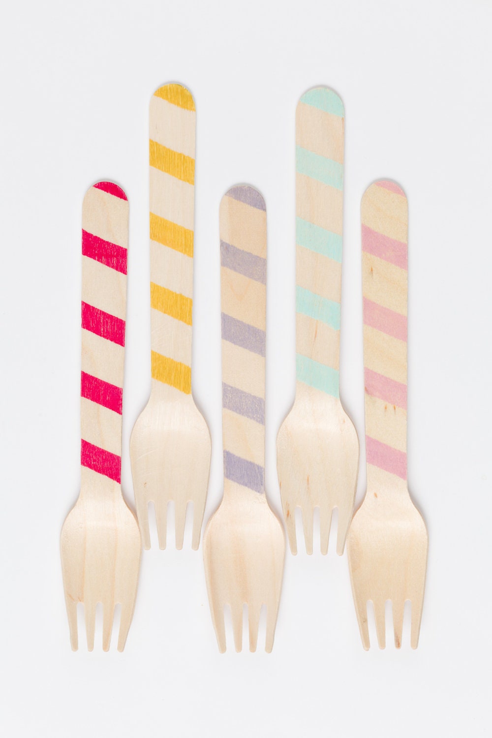 20 Wooden Utensils - Holiday Vintage Stripes- Great Alternative To Plastic Utensils Il_170x135