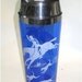 1930's Cobalt Glass Sportsman Series Cocktail Shaker Tally Ho Horseman Fox Hazel Atlas