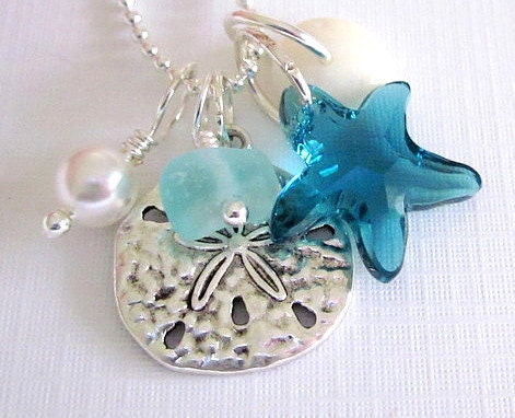 Sea Glass Necklace: Summer Beach Love