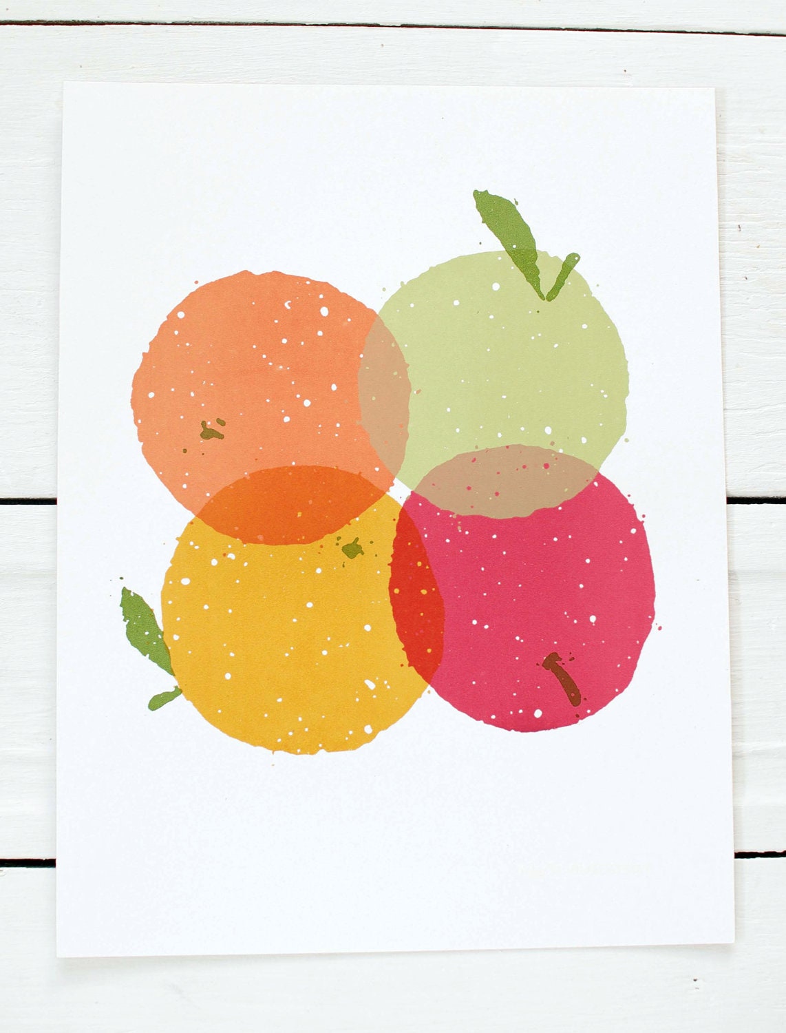 screen printed poster - Four Fruit