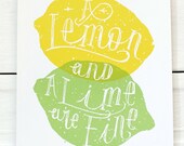 screen printed poster - Lemons & Limes
