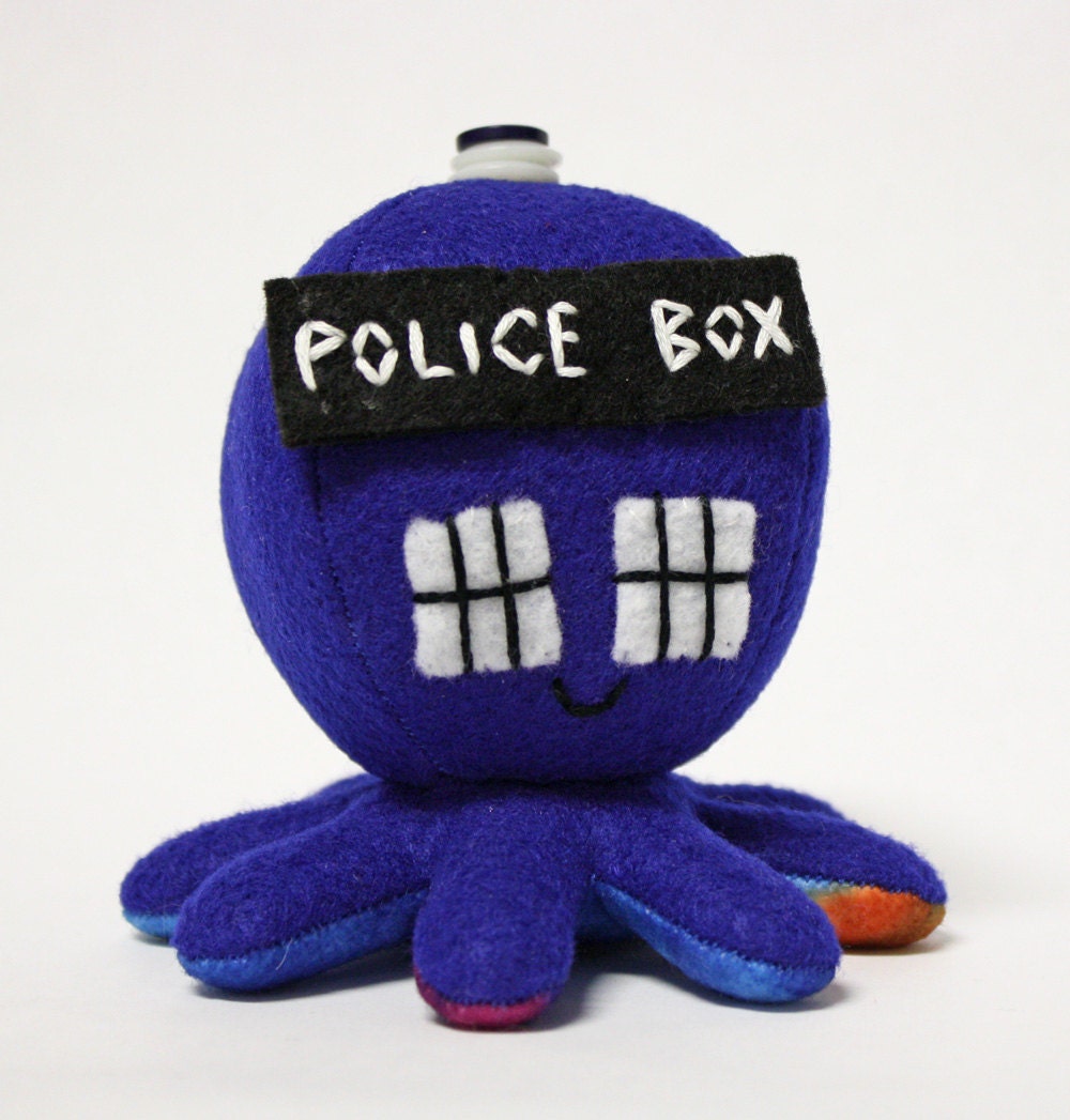 SALE Police box octopus plushie - 4"