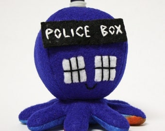SALE Police box octopus plushie - 4"
