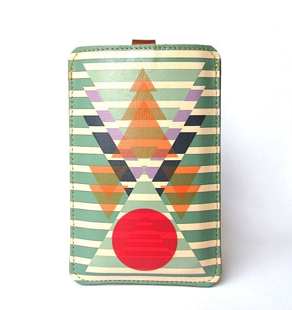Leather iPhone/iTouch/HTC (desire/mozart)  Case - Aztec Geometric design