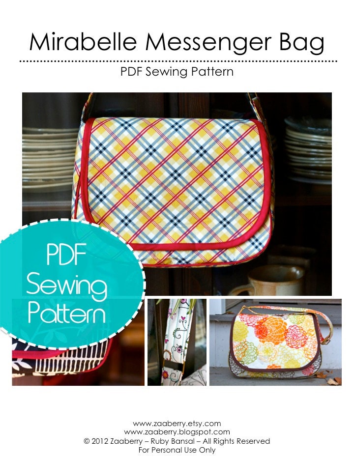 Mirabelle Messenger Bag PDF Sewing Pattern