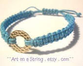 Good Karma Circle of Life Turquoise Silver Macrame Bracelet Friendship Yoga Arm Party Stacking Bracelet
