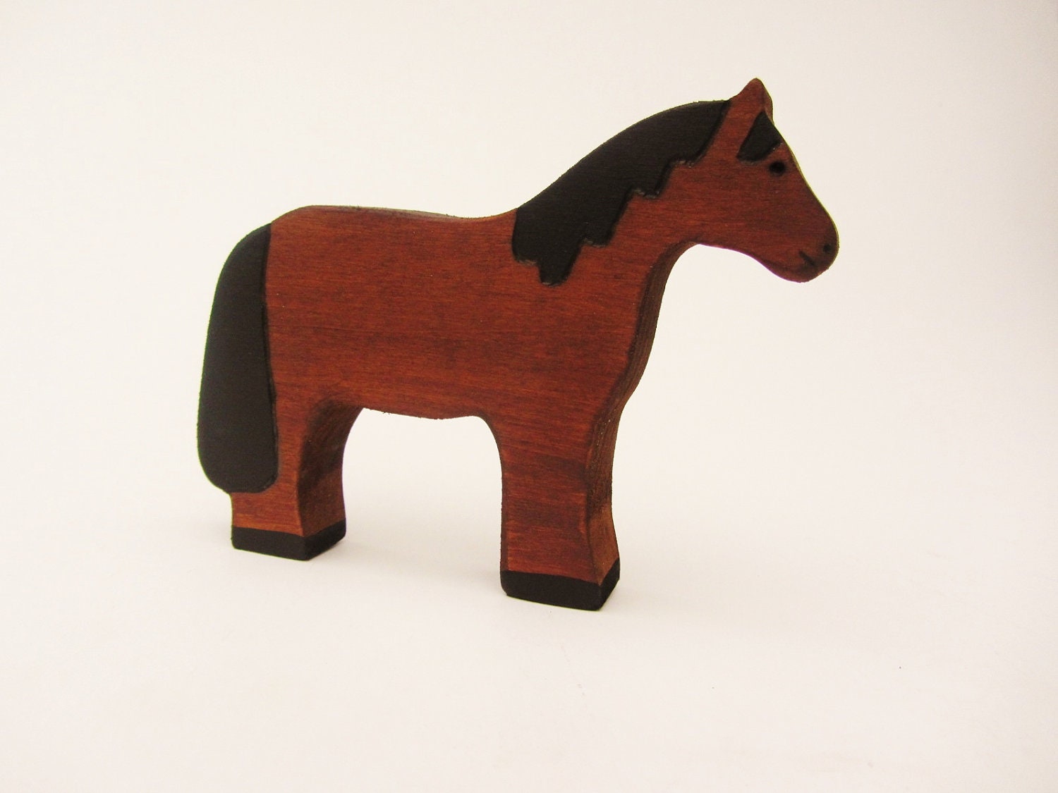 Wooden Horse Toy-Waldorf wood natural animal figure