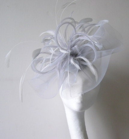 Grey Fascinator Kentucky Derby or Wedding Hat
