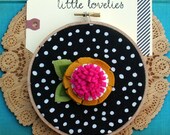 Cheery Wall Hanging - Mustard Yellow and Hot Pink Felt Flower