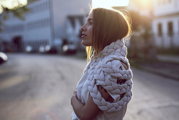Braided Shrug in Chalk
